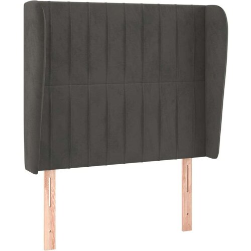  Uzglavlje s u&amp;scaron;ima tamnosivo 83 x 23 x 118/128 cm bar&amp;scaron;unasto Slike