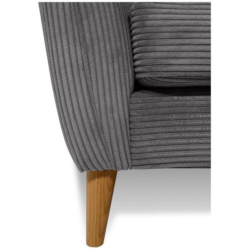 Scandic Temno siva sedežna garnitura iz rebrastega žameta 206 cm Paris &amp;ndash; Slike