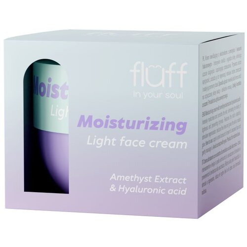 Fluff Moisturizing lahka krema za obraz s hialuronsko kislino Amethyst Extract 50 ml Slike