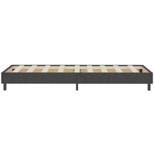 VidaXL Krevet od tkanine s oprugama tamnosivi 100 x 200 cm Slike