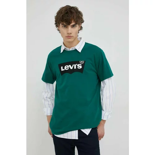 Levi's Pamučna majica , boja: zelena, s tiskom