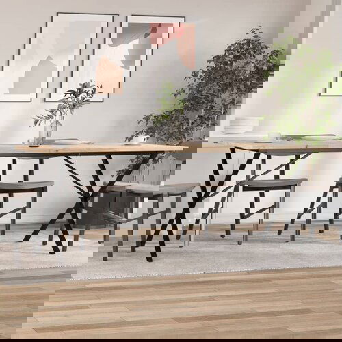 vidaXL Blagovaonski stol X-oblika 200x100x75 5cm od borovine i željeza Cijene