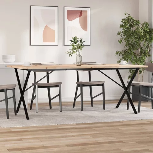 vidaXL Blagovaonski stol X-oblika 200x100x75 5cm od borovine i željeza