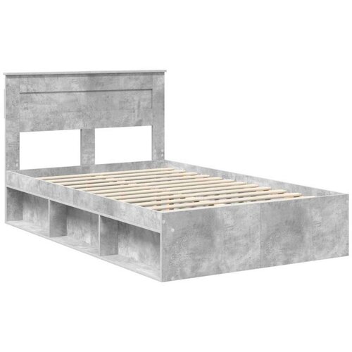  Okvir za krevet s uzglavljem Betonska siva 135 x 190 cm Slike