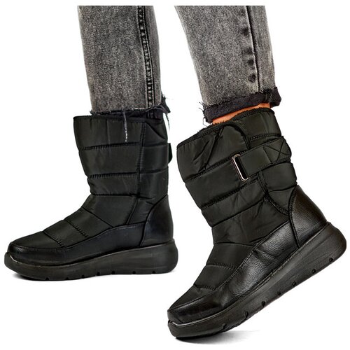 Primohurt Black snow boots with Velcro, insulated boots for winter Slike