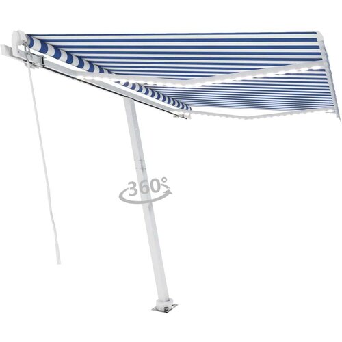  Ročno zložljiva tenda z LED lučmi 350x250 cm modra in bela, (20966026) Cene