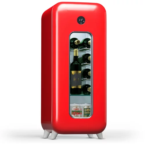 Klarstein Shirley 15 Uno, hladilnik za vino, 15 steklenic, 5 - 20 °C, upravljanje na dotik, retro