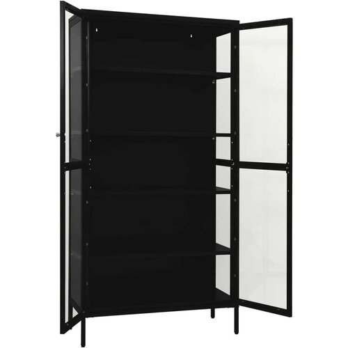 VidaXL Ormarić za izlaganje crni 90x40x180 cm čelik i kaljeno staklo Slike