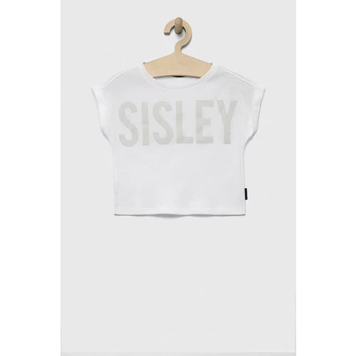 Sisley Dječja pamučna majica kratkih rukava boja: bijela