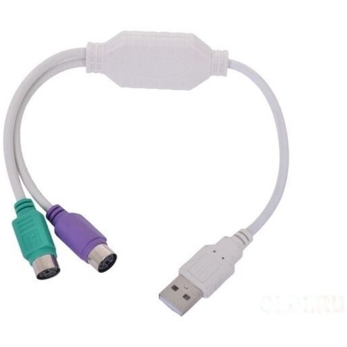 Gembird UAPS12 USB USB to 2 ports PS/2 adapter 30cm kabl, White Slike