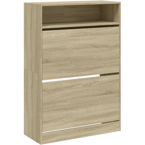  za cipele s 2 ladice boja hrasta 80 x 34 x 116 cm Slike