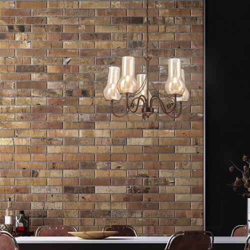  Brilagi - LED luster na lancu COTTAGE 5xE14/40W/230V braon Slike