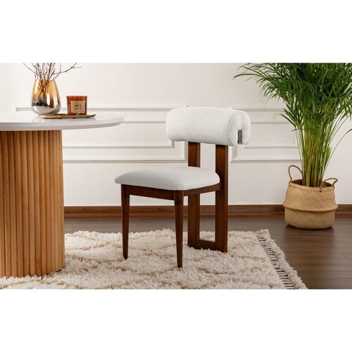 Hanah home stolica natura - walnut, white whitewalnut chair set (2 pieces) Slike