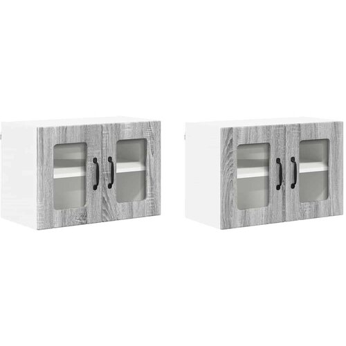 VidaXL zidni kuhinjski ormarić zidne 2 pcs siva sonoma 60 x 31 x 40 cm Slike