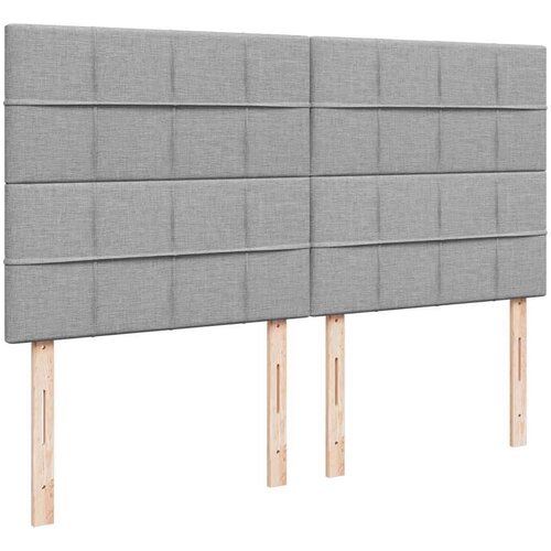 VidaXL Okvir kreveta s madraca svijetlosivi 160x200cm od tkanine Slike
