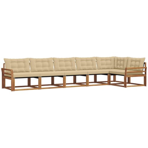  Set vanjskih sofa 6 kom. Prirodna i bež Smeđa 408 x 170,5 x 73 cm Slike