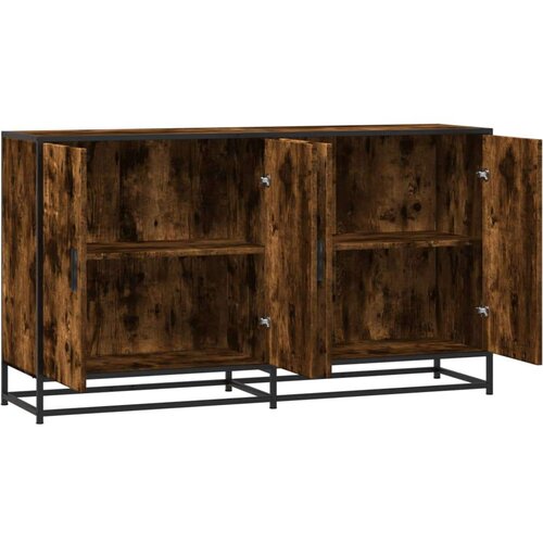 vidaXL Komoda dimljeni hrast 134x35x76 cm inženirski les Cene