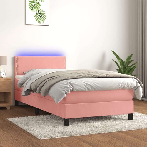  Box spring s madracem LED ružičasti 80x200 cm bar&amp;scaron;unasti Slike
