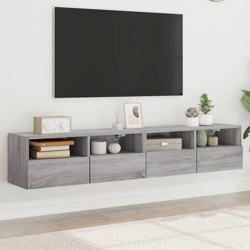  Zidni TV ormarići 2 kom siva boja hrasta 80 x 30 x 30 cm drveni Cene