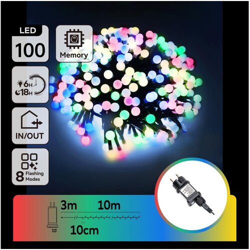 Aigostar LED RGBY spolja&scaron;nja dekorativna girlanda 100xLED/3,6W/230V/8 funkcija 10m IP44 Cene