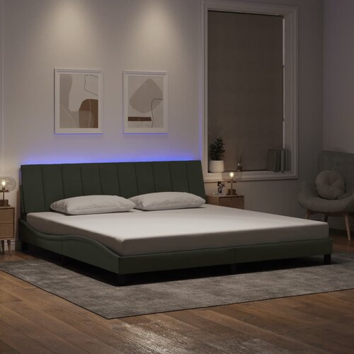  Okvir kreveta s LED-om bez madraca Hanko svijetlosivi 200x200cm bar&scaron;unasti Cijene