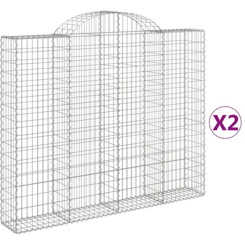  Lučne gabionske ko&amp;scaron;are 2 kom 200x30x160/180cm pocinčano željezo Slike