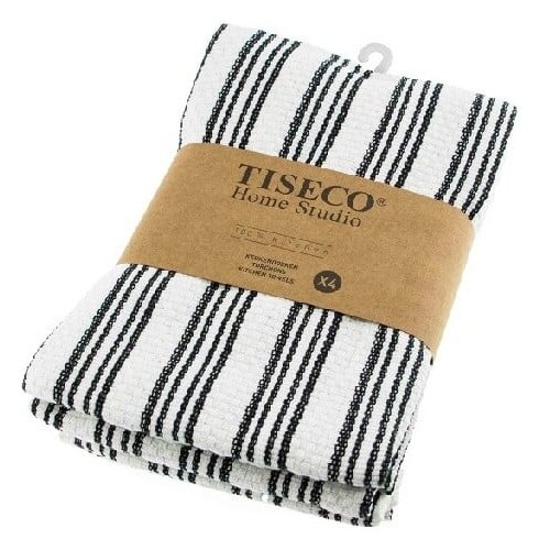 Tiseco Home Studio set od 4 crne pamučne kuhinjske krpe, 50 x 70 cm Slike