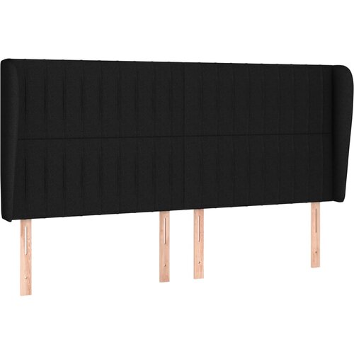 VidaXL Vzglavje z u&amp;scaron;esi črno 203x23x118/128 cm blago, (20933609) Slike