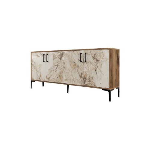 Hanah home komoda kiev walnut white marble Slike