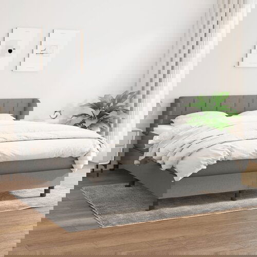 The Living Store Box spring postelja z vzmetnico temno siva 140x200 cm blago - Box Spring Postelja, (21503480) Slike