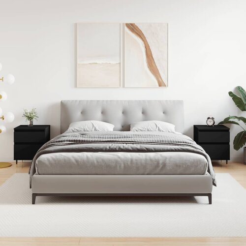 VidaXL Noćni ormarići 2 kom crni 40x35x50 cm od konstruiranog drva Slike