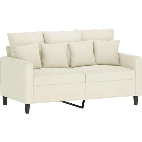  2-dijelni set sofa s jastucima krem bar&amp;scaron;unasti Slike