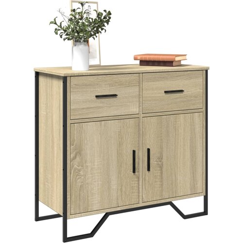 VidaXL Komoda sonoma hrast 79,5x35,5x74,5 cm inženirski les Slike