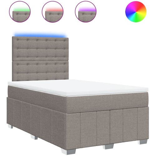vidaXL Box spring postelja z vzmetnico taupe 120x190 cm blago, (21305379) Cene