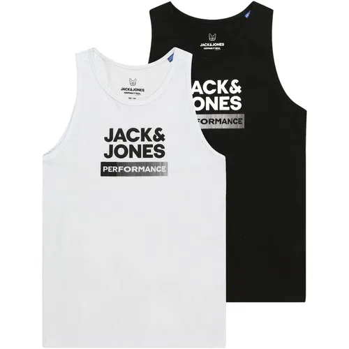 Jack & Jones Majica crna / bijela