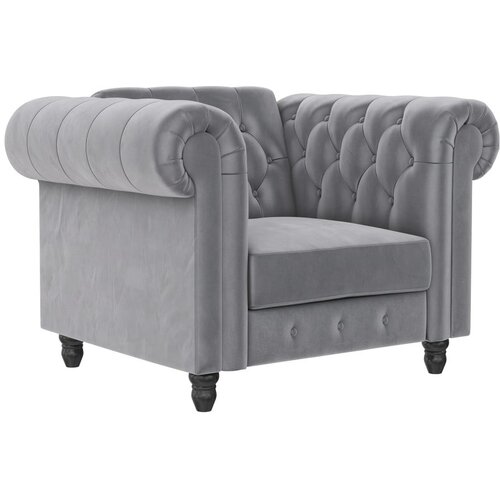 Støraa Svetlo siv žameten Chesterfield fotelj Felix – Cene