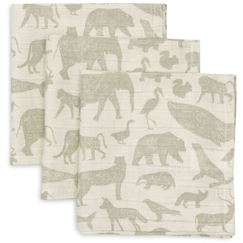 Jollein tetra krpice 3/1, 31x31cm animals olive green Cene