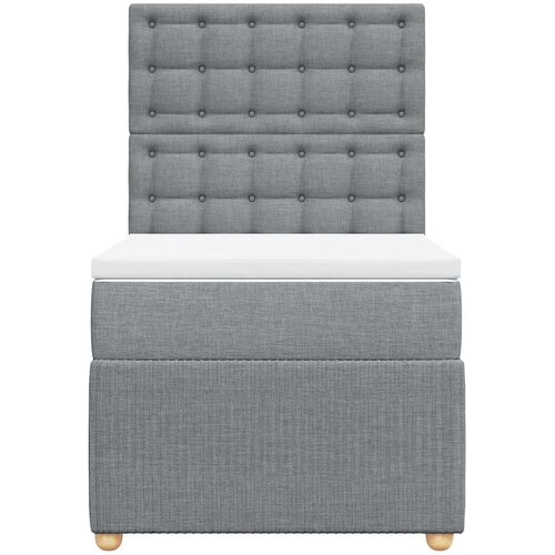  Krevet s oprugama i madracem svjetlosivi 100x200 cm od tkanine Slike