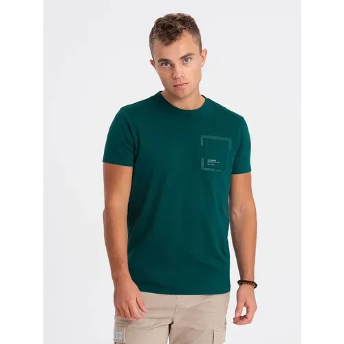 Ombre Men's cotton t-shirt with pocket - marine