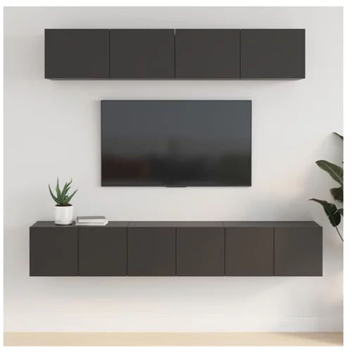  Komplet TV omaric 5-delni črn inženirski les