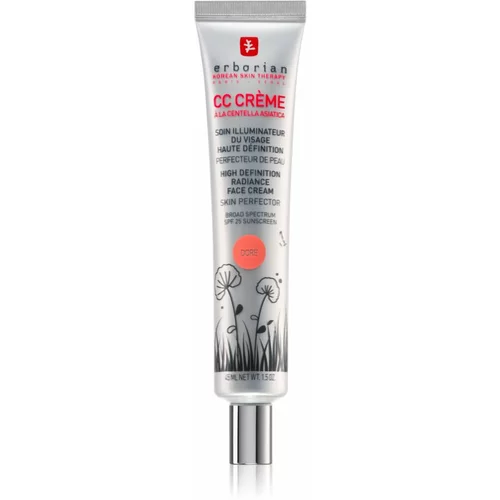 Erborian CC Crème Centella Asiatica posvjetljujuća krema za ujednačeni ton kože lica SPF 25 veliko pakiranje nijansa Doré 45 ml