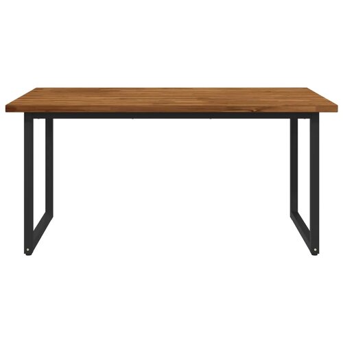  Kvadratni blagovaonski stol 160 x 70 x 75 cm Prirodna - Prirodna i crna 160 x 70 x 75 cm Četvrtasto Slike