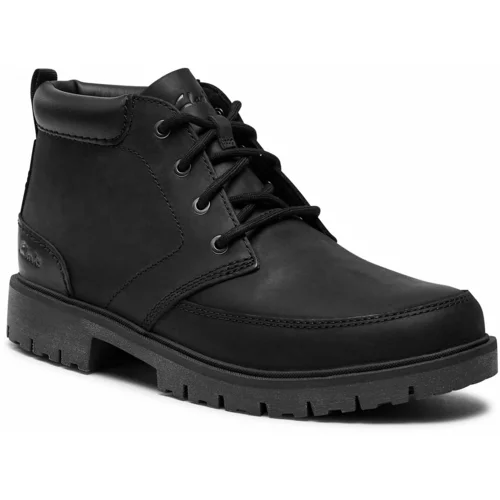 Clarks Pohodni čevlji Rossdale Mid 261734547 Black Leather