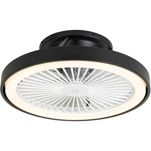 QAZQA Pametni stropni ventilator črne barve z LED z daljinskim upravljalnikom - Dave Cene