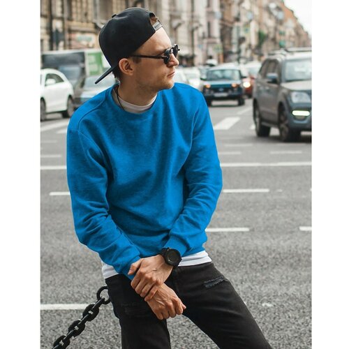 DStreet men's plain blue sweatshirt BX4509 Slike