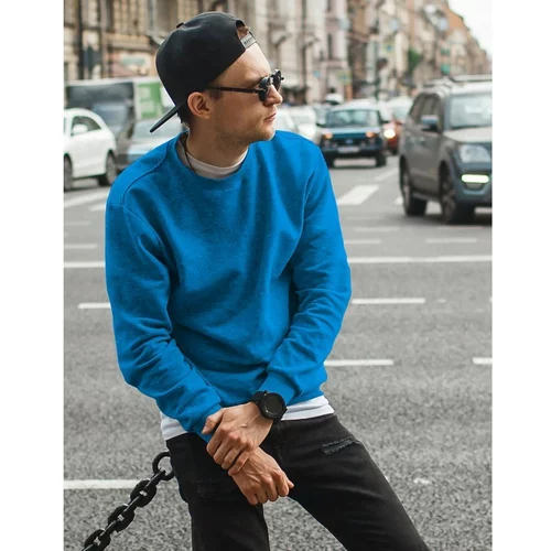 DStreet Men's plain blue sweatshirt BX4509