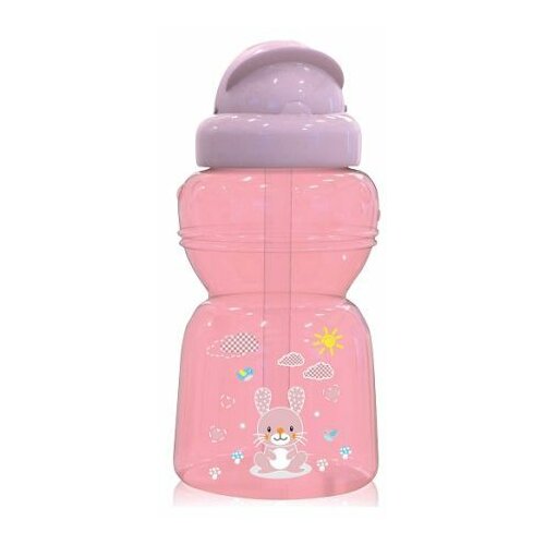 Lorelli sportska flašica za bebe sa slamčicom animals 325 ml roze Slike
