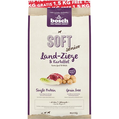 Bosch Soft Senior kozletina i krumpir - 12,5 kg + 1,5 kg gratis! Cijene