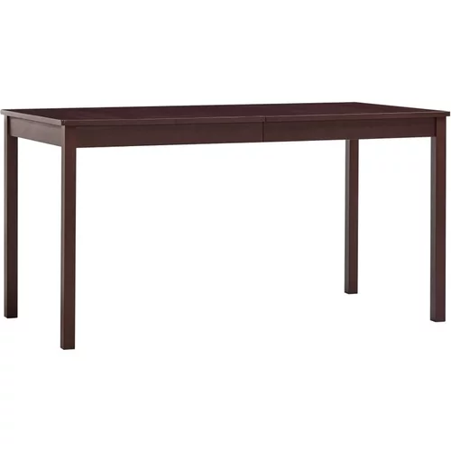  Jedilna miza temno rjava 140x70x73 cm borovina