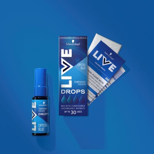 Schwarzkopf LIVE Drops izpiralna barvna senca odtenek Crystal Blue 30 ml Slike